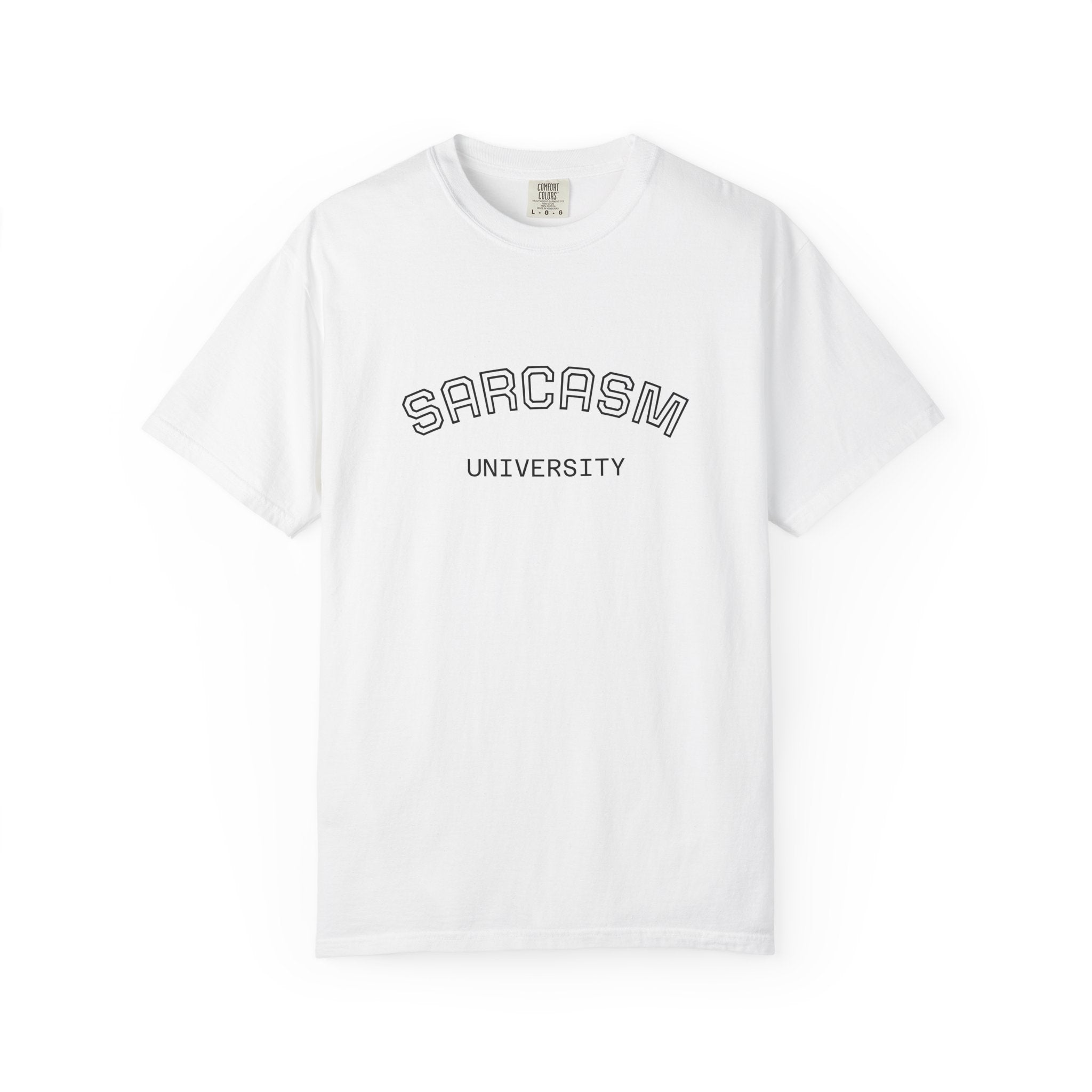 Sarcasm University T-Shirt — Funny College Style Graphic Tee