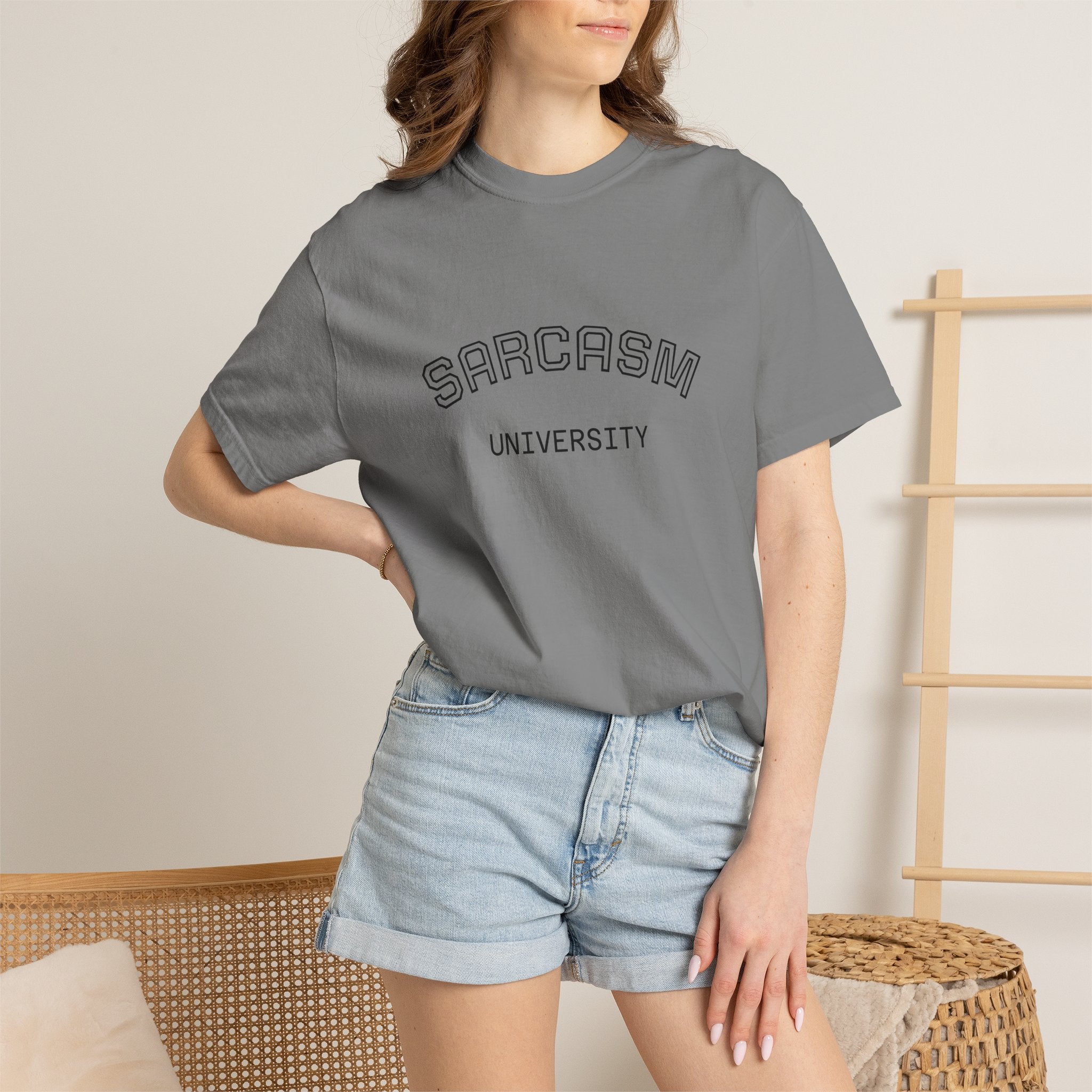 Sarcasm University T-Shirt — Funny College Style Graphic Tee