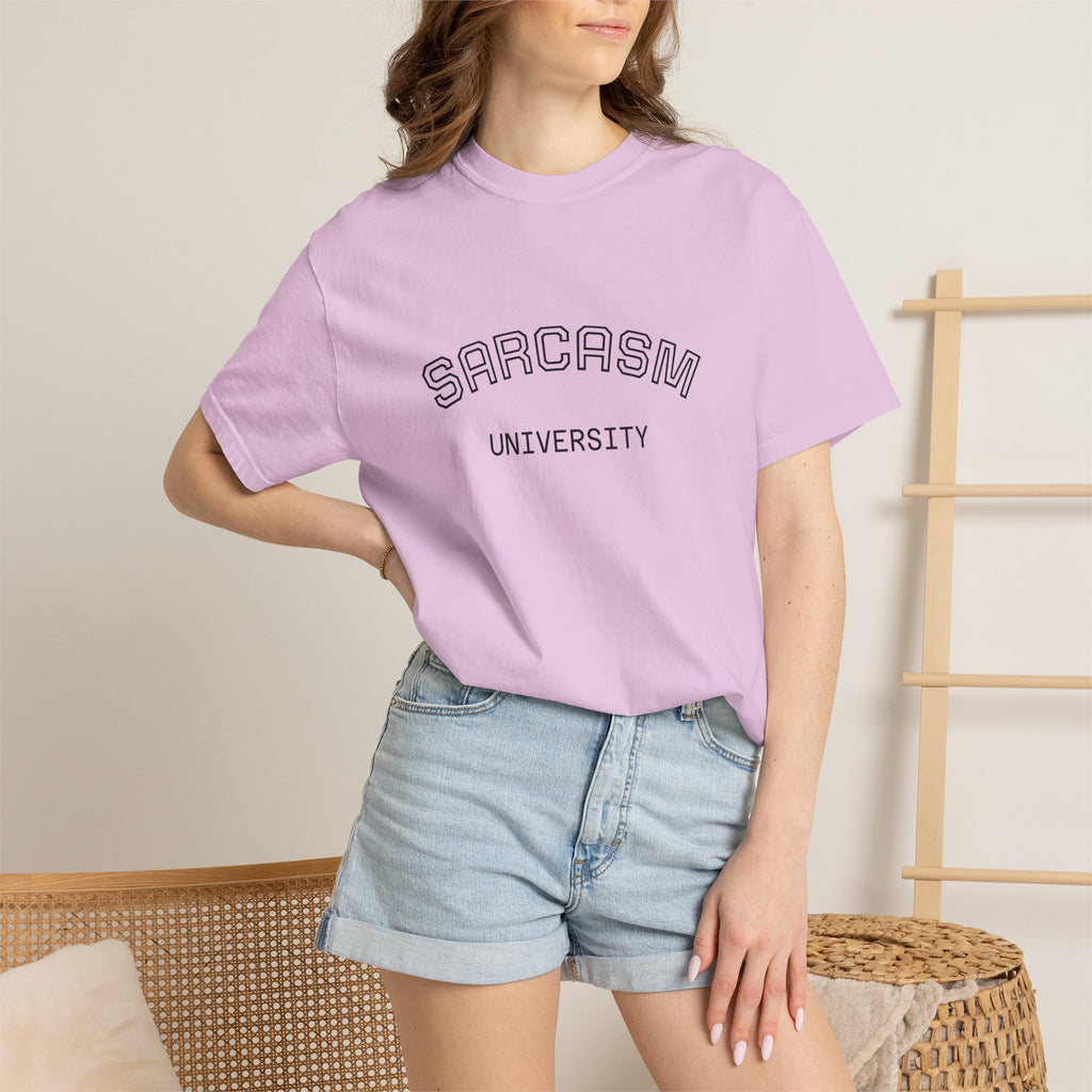 Sarcasm University T-Shirt — Funny College Style Graphic Tee
