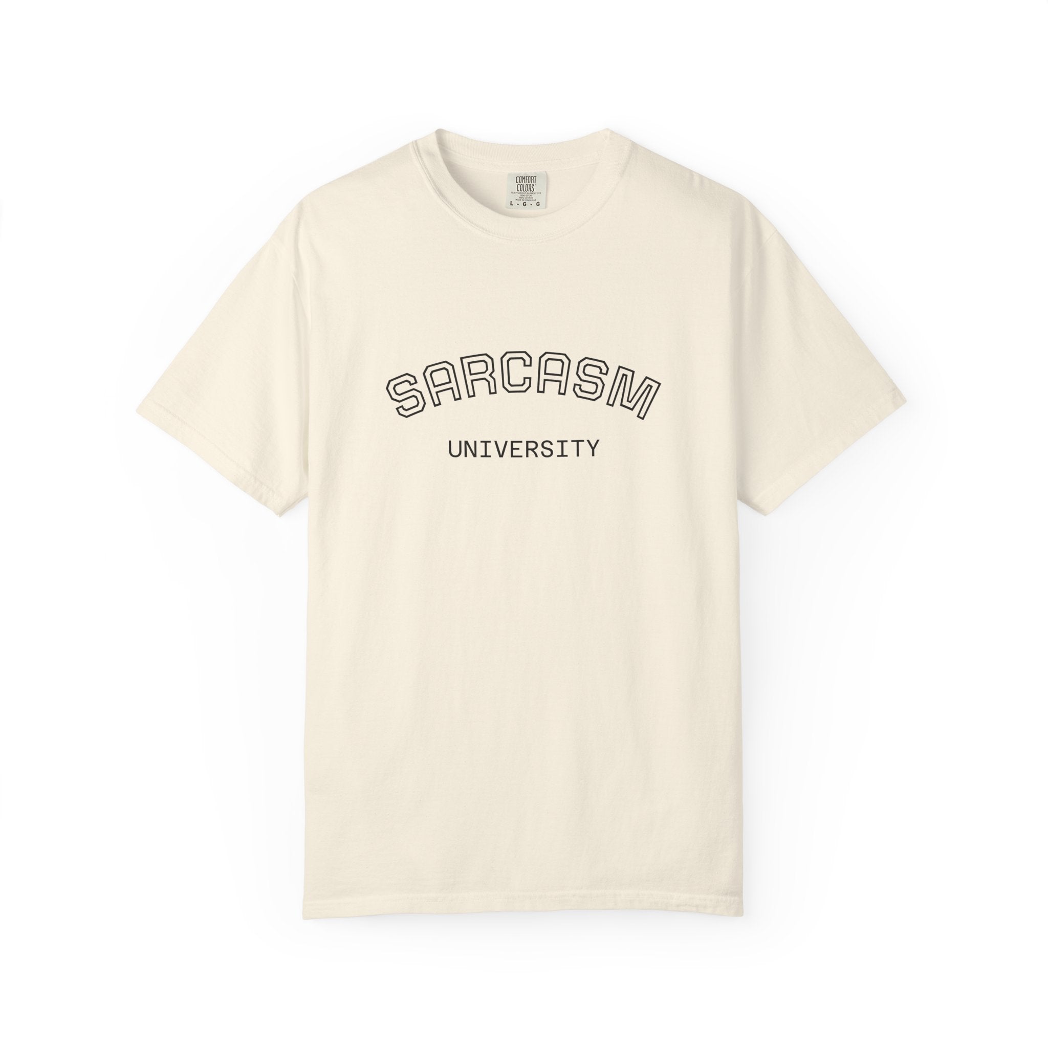 Sarcasm University T-Shirt — Funny College Style Graphic Tee