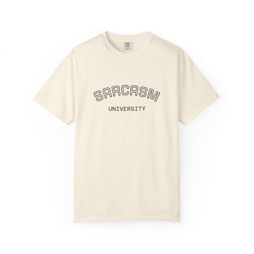 Sarcasm University T-Shirt — Funny College Style Graphic Tee