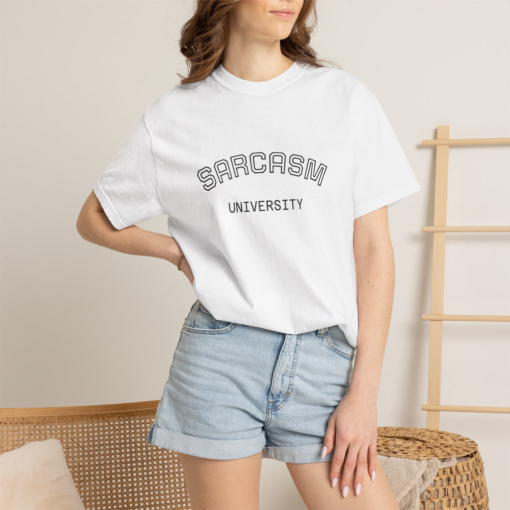 Sarcasm University T-Shirt — Funny College Style Graphic Tee
