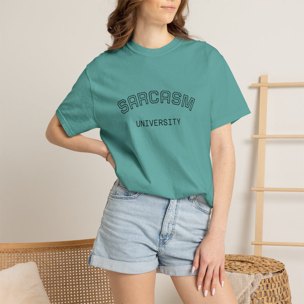 Sarcasm University T-Shirt — Funny College Style Graphic Tee
