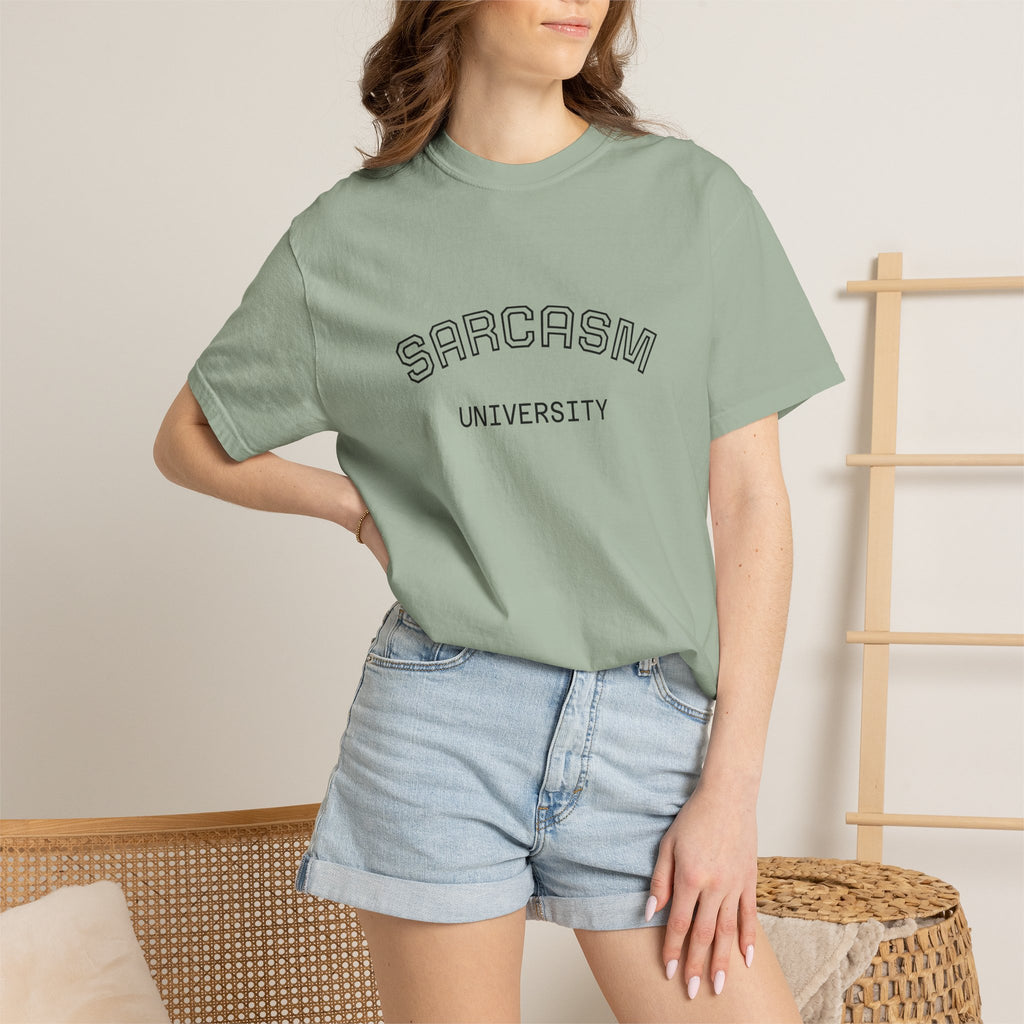 Sarcasm University T-Shirt — Funny College Style Graphic Tee