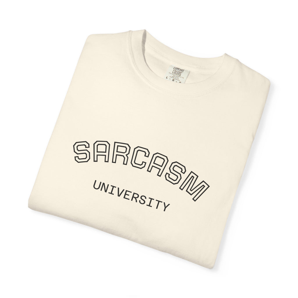 Sarcasm University T-Shirt — Funny College Style Graphic Tee