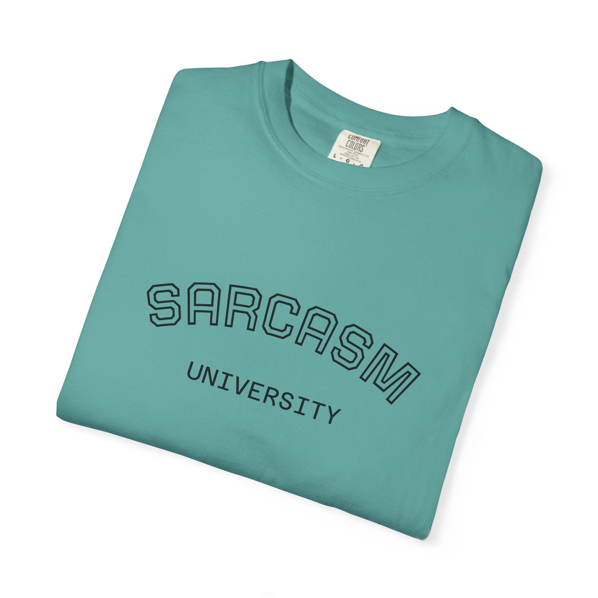 Sarcasm University T-Shirt — Funny College Style Graphic Tee